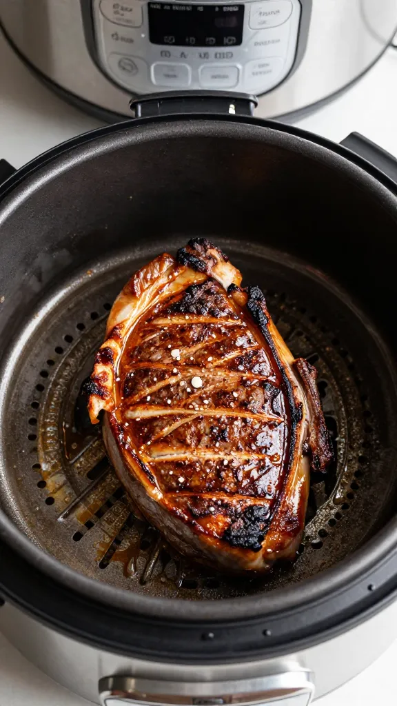 Seared sirloin tip roast browning in Instant Pot sauté mode